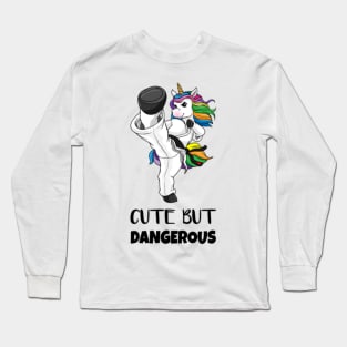 Karate Unicorn Cute But Dangerous Funny Gift Long Sleeve T-Shirt